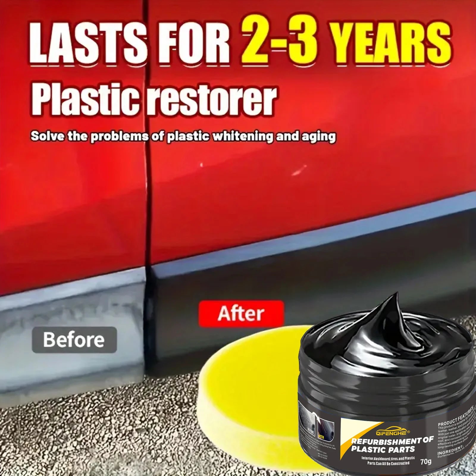 Car Plastic Restore & Polish Wax – Scratch Repair & Anti-Aging