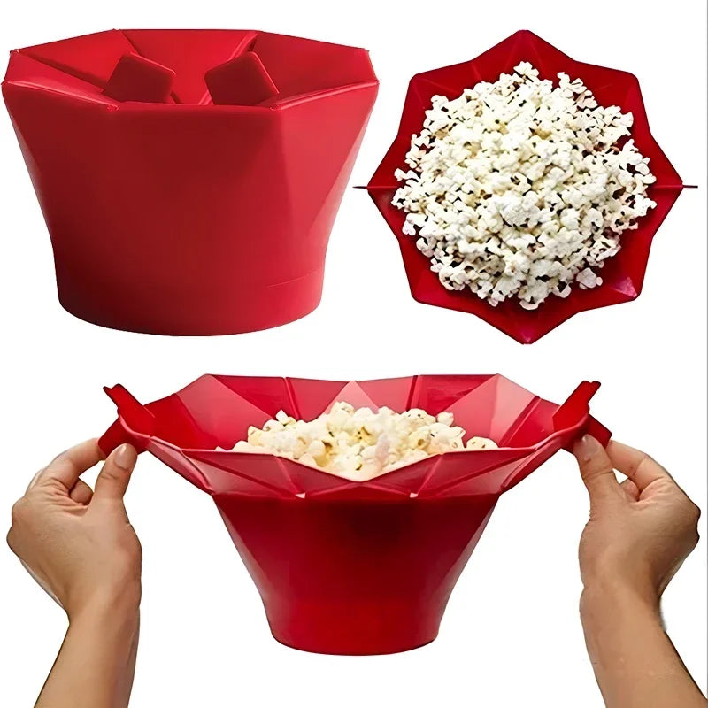 Foldable Silicone Silicone Popcorn Bowls High Quality Kitchen Easy Tools DIY Popcorn Bucket Bowl Maker Popcorn Microwaveable Oasis Select