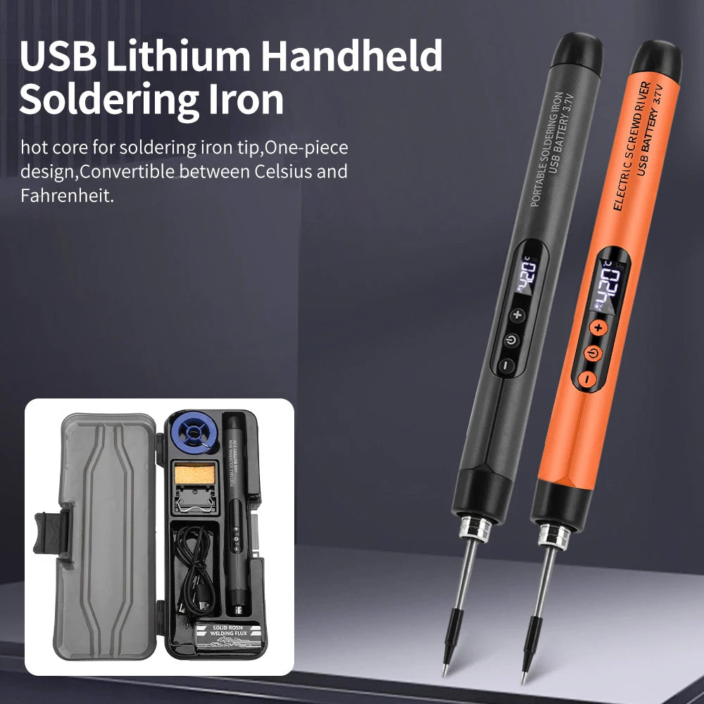 USB Soldering Iron Set Mini Digital Electric Soldering Iron Kit Type-C Interface Adjustable Temperature Solder Welding Iron Tool Oasis Select