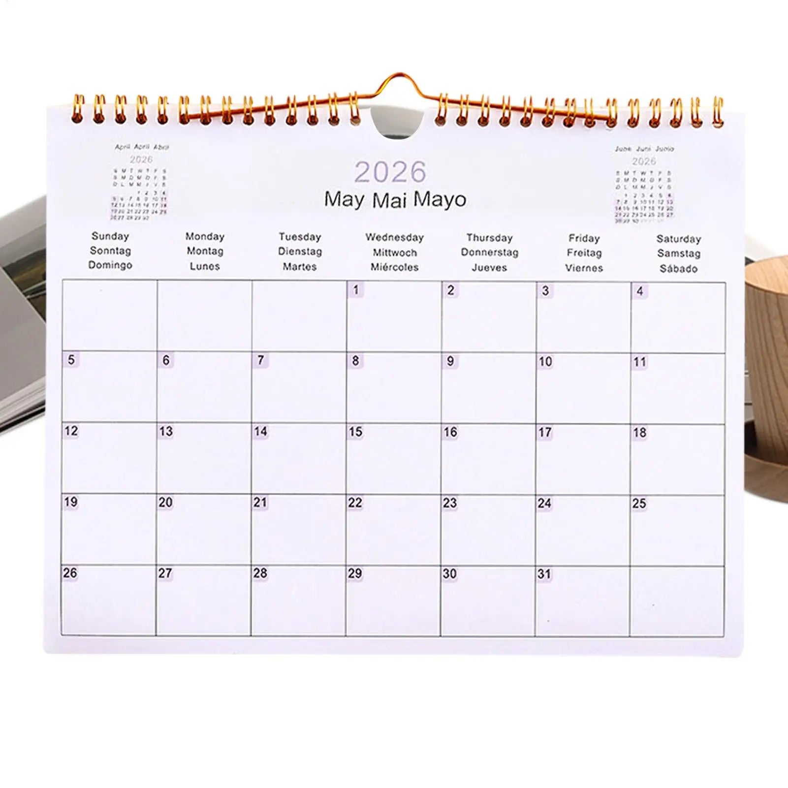 Wall Calendar 2026 12 Month Multilingual Coil Wall Calendar Modern Decorative Planner for Bedroom Dormitory Apartment Family Oasis Select
