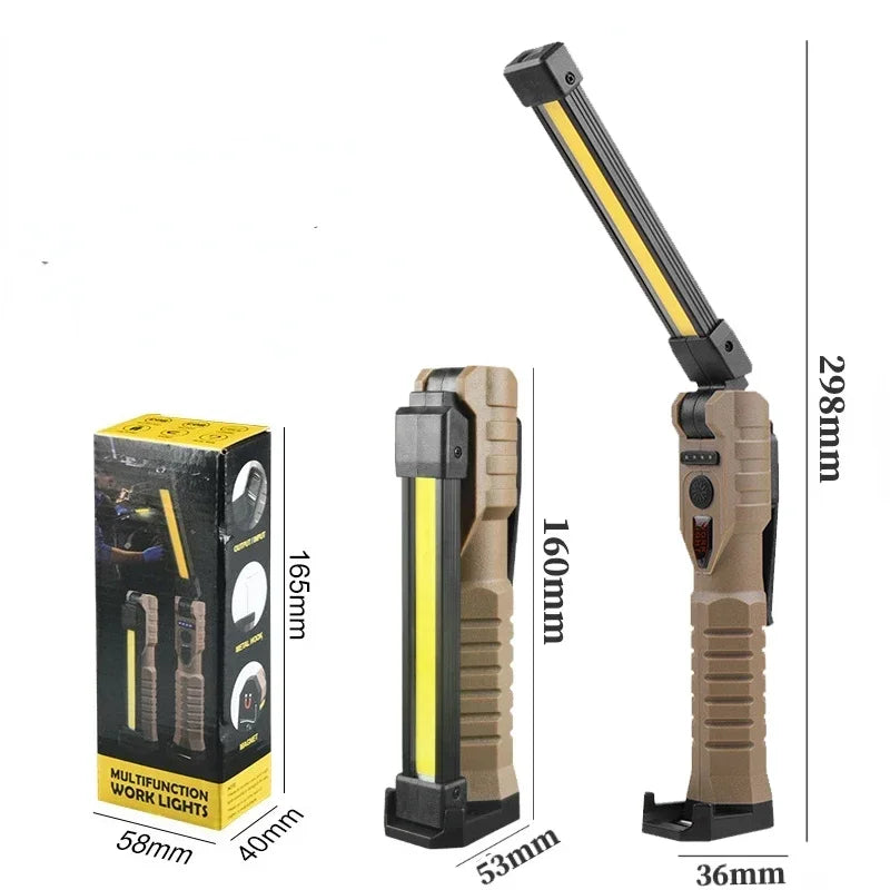 Foldable COB LED Work Light | Magnetic, Type-C Rechargeable