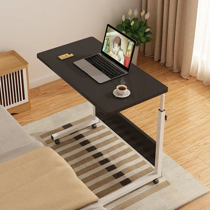 Multi-functional Household GoodsBedside Table Movable Lifting Computer Table Desk Bedroom Home Student Study Table Oasis Select Black-1-80-50