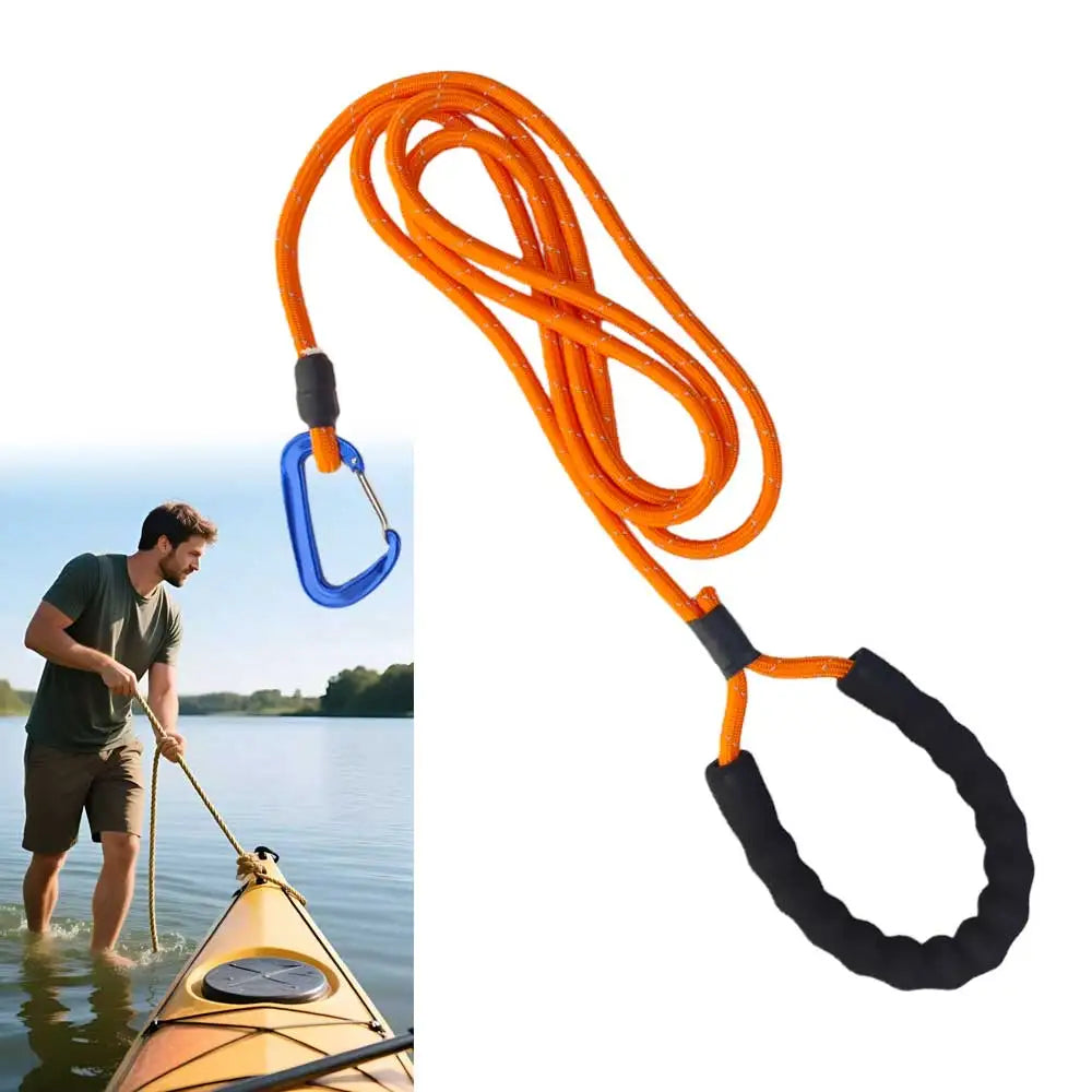 3FT/8FT Kayak Handle Drag Rope Tow Rope with Snap Carabiner for Kayak Canoe Inflatable Boat Carrying & Rescue Oasis Select