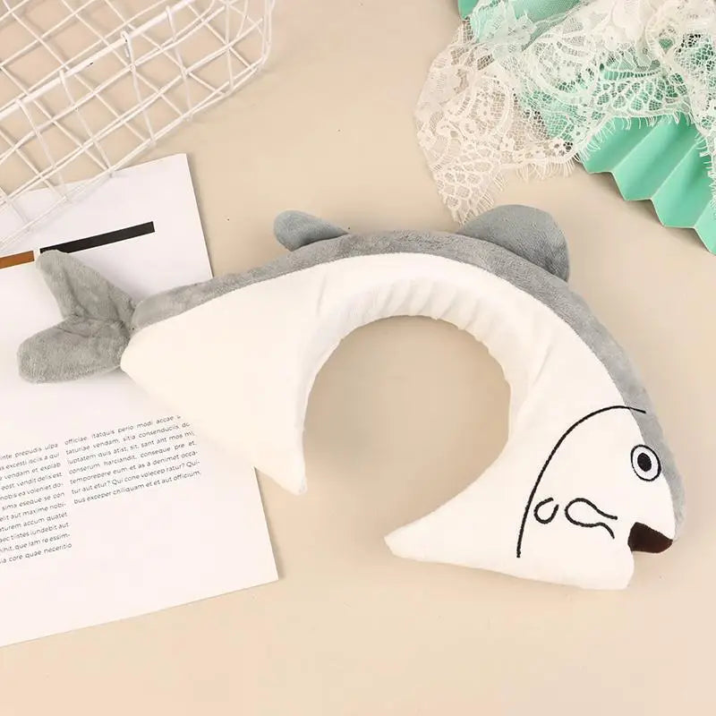 Popular Cute Fish Shape Hairband Wash Face Hair Accessory For Girls Cute Plush Salted Fish Hair Hoop Wash Face Hair Clips Oasis Select A2