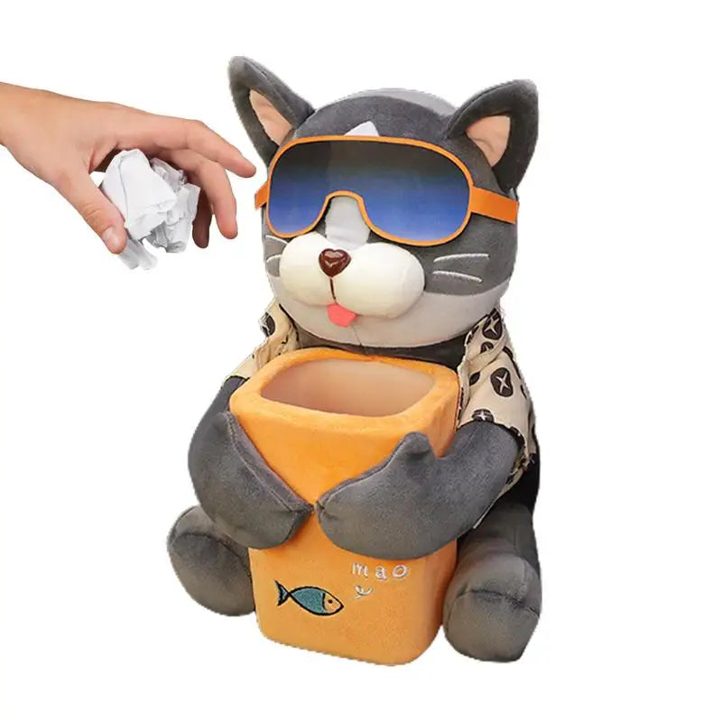 Plush Dog Car Tissue Box Trash Can Doggie Car Tissue Box 2 In 1 Cute Car Tissue Box Creative Animal Cartoon Decorative Organizer Oasis Select