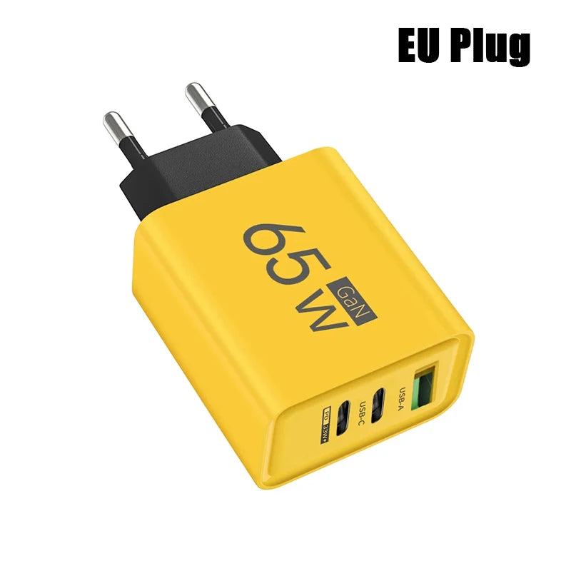 GaN Fast Charging USB Type C Charger EU KR PD 3.0 Quick Charge Wall Charger For Phone Adapter For iPhone Xiaomi Huawei Samsung Oasis Select EU Yellow