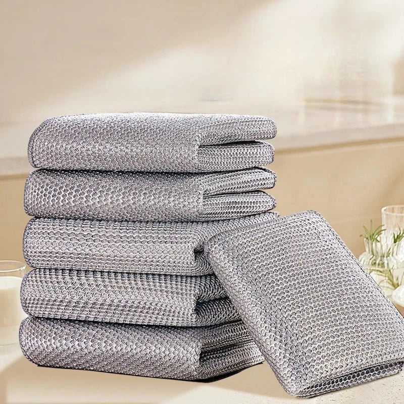 Double-sided Metal Wire Cleaning Cloth Oil Removal Kitchen Dish Rag Alternative To Steel Wool for Kitchen & Sink Mat Use Oasis Select