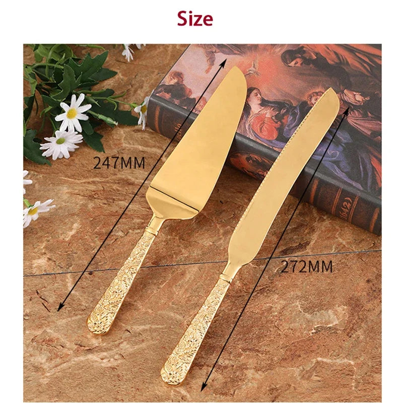 2Pcs Wedding Cake Knife and Shovel Pizza Bread Knife Wedding Supplies Cake Knife Triangle Bread Shovel Baking Tools Oasis Select