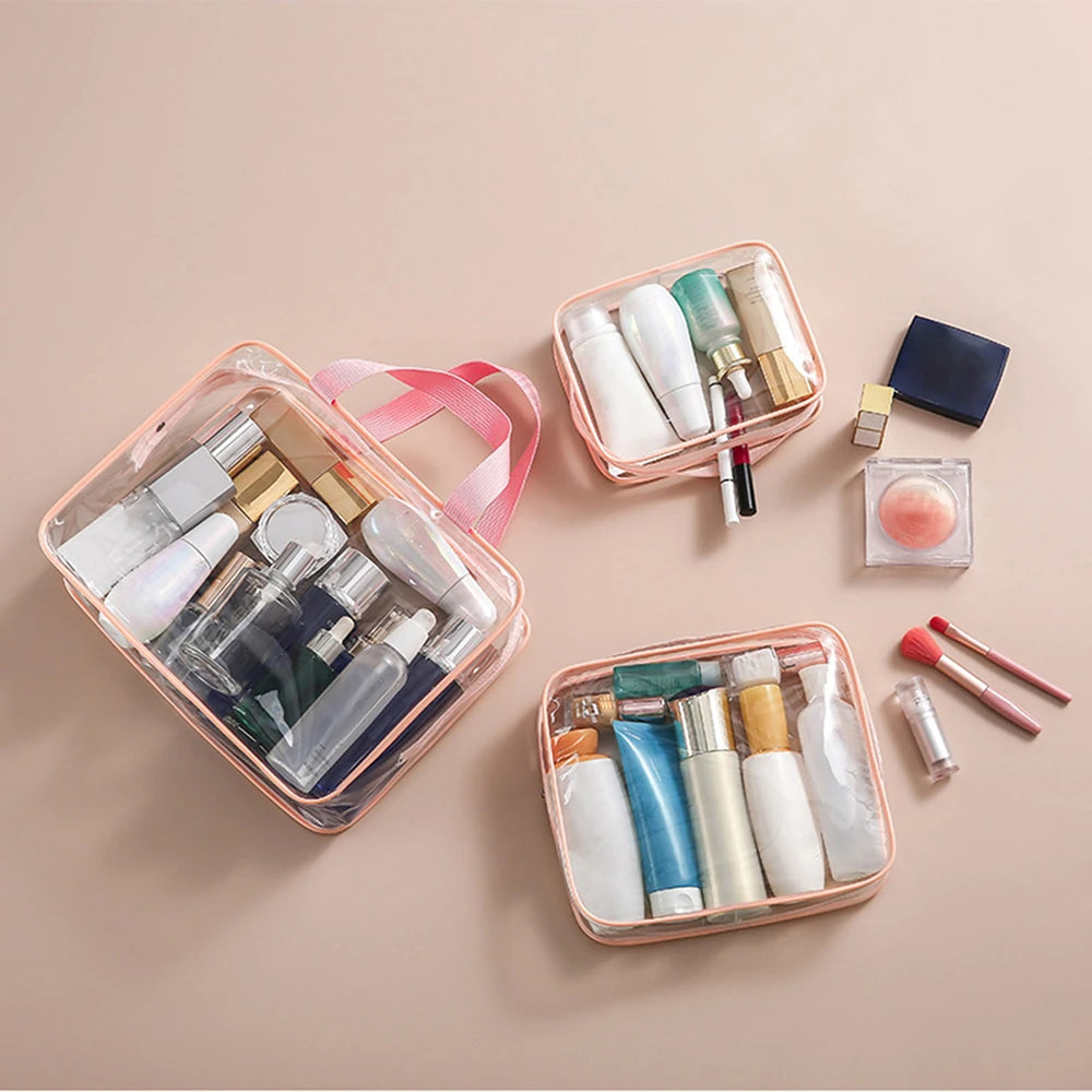 Transparent PVC Makeup Bag – Waterproof Travel Organizer