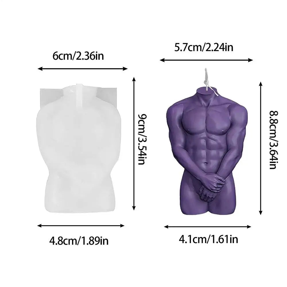 Male Body Candle Mold 3D Naked Shy Women Men Body Shape Candle Mould Body Art Female Male Moulds For DIY Home Craft Making Desk Oasis Select Men