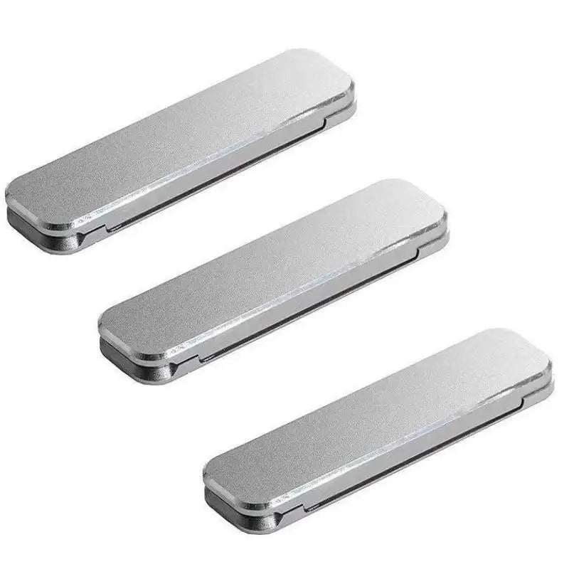 1/3PCS Mini Invisible Foldable Mobile Phone Stand Aluminum Alloy Desktop Mount Material Holder Adjustable Angle For Cellphone Oasis Select 3PCS Silver