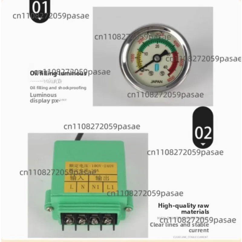 30MPA High Pressure Bike Pump with Gauge 40MPA Valve Inflator Preset Pressure Luminous Display Oasis Select