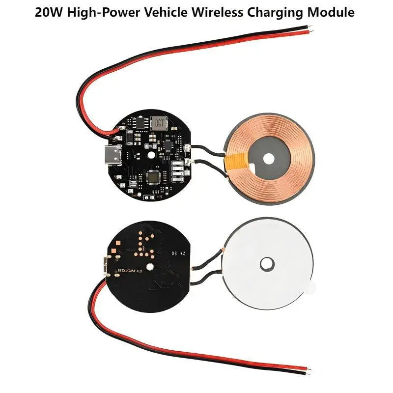 Robust Wireless Charging Module for Vehicle, 12V/24V, Quick Charge Circuit for 20W High Power Phones Oasis Select