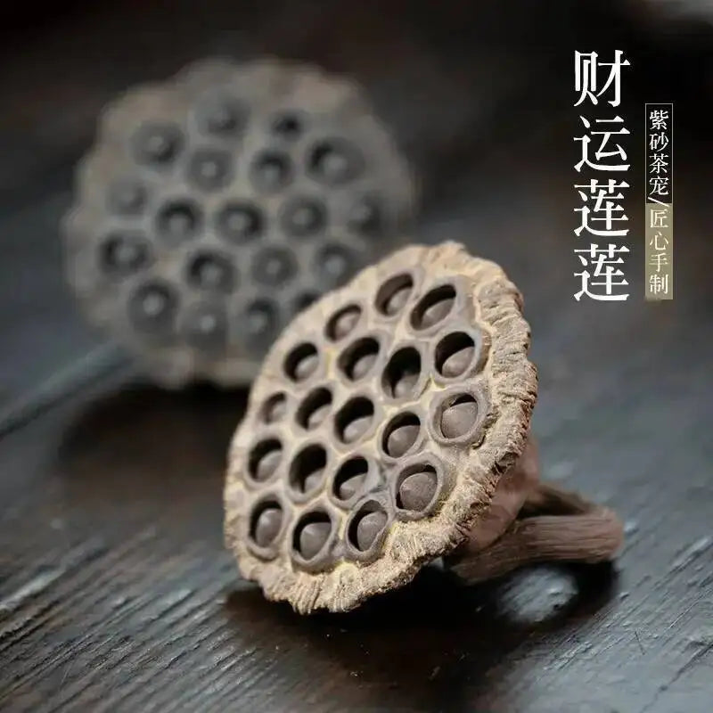 Yixing Zisha Tea Pet Lotus Pod Ornament Old Lotus Seed Sculpture Craft Tea Set Tea Ceremony Ceramic Accessories Miscellaneous Oasis Select