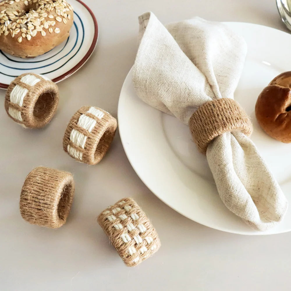 Hand Woven Linen Napkin Ring | Wedding & Holiday Table Décor
