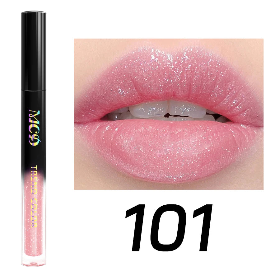 MCD 15-Shade Glitter Lip Gloss | Pearl Shimmer Liquid Lipstick