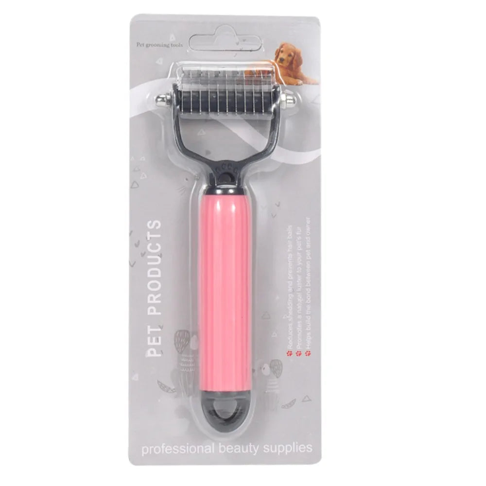 Dual Sided Stainless Steel Pet Grooming Comb Smooth Fur Tidying Tool Efficient Loose Hair Cleaning Device Easy Operated Househol Oasis Select 1PC Pink Small