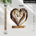 2D Flat Cat Wooden Kitten Dog Couple Sculpture Rabbit Enthusiast Gift Light and Dark Wood Grain Desktop Home Decoration New Oasis Select O