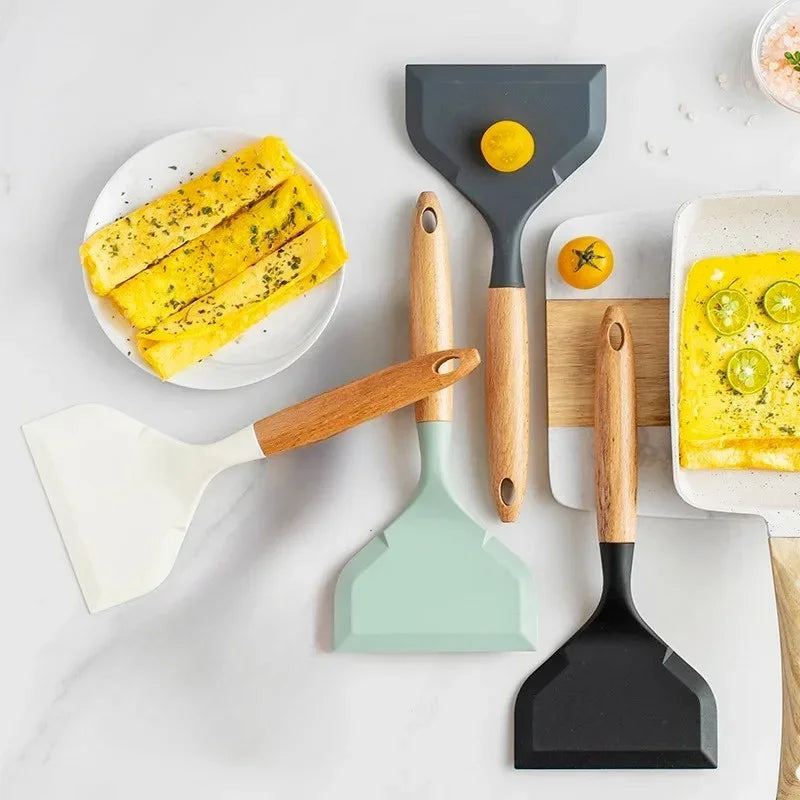 Silicone Spatula Cooking Utensils Beef Meat Egg Kitchen Scraper Wide Pizza Shovel Frying Non Stick Spatula Kitchenware Tools Oasis Select