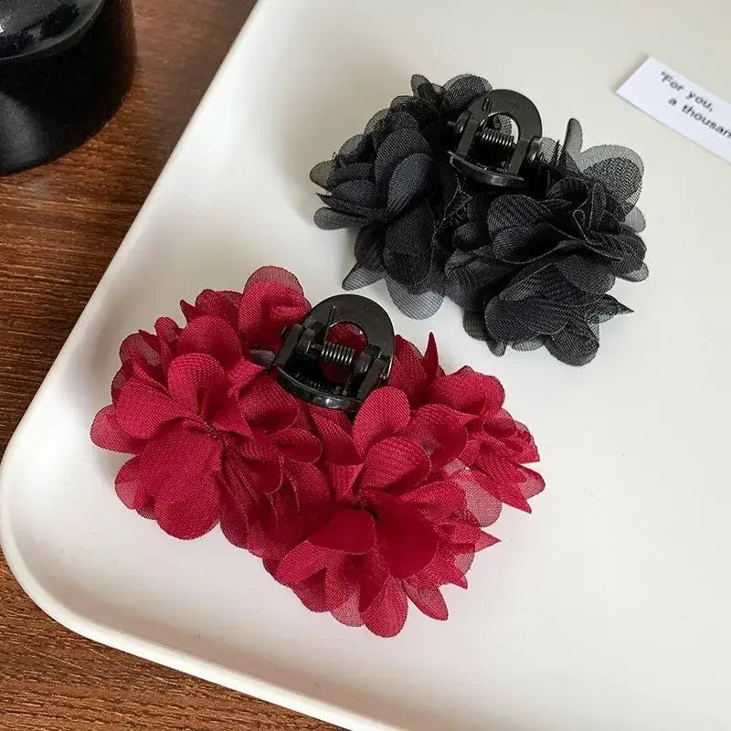 1pc New High-Quality Rose Flower Elegant Petal Claw Clip Light Luxury Fashion Shark Clip Claw Clip Exotic Hair Clip Oasis Select
