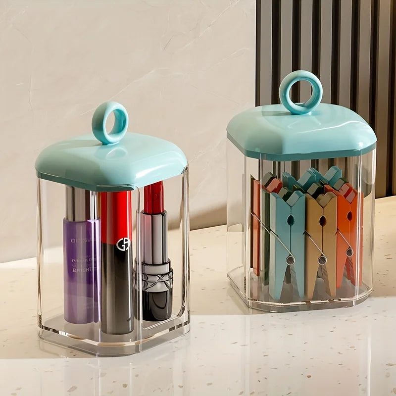 1pc Clear Storage Box, PS Swab Storage Box For Home,Room,Home,Bedroom,Bathroom,House,Pink Room,Living Room Decor,Travel Stuff,Gi Oasis Select