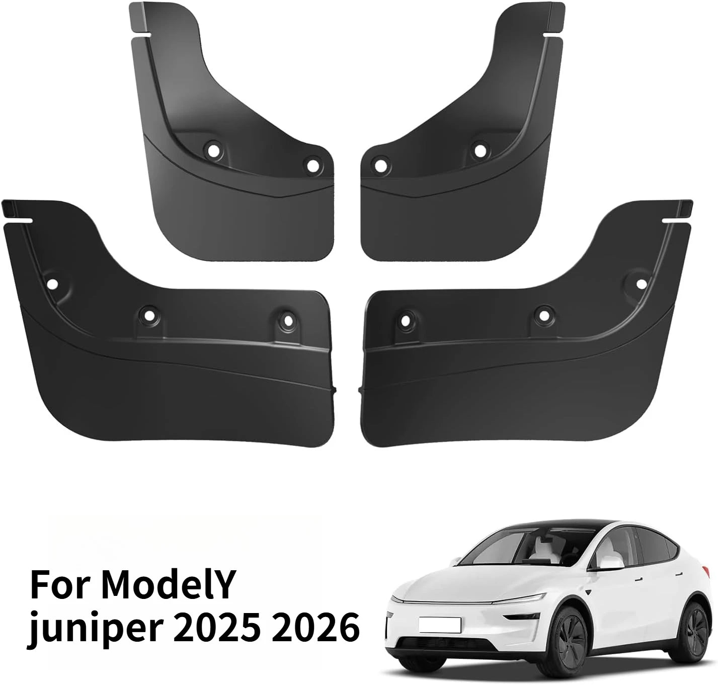 All Weather Protection TPE Mudguards Compatible for Tesla Model Y Juniper 2025 Front Rear Mud Flaps Fender 4PCS Accessories Oasis Select