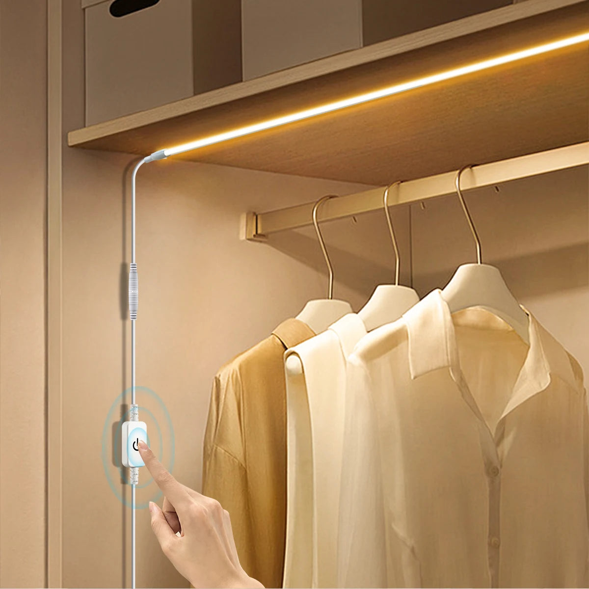 1m/2m/3m USB COB LED Strip 5V Neon Light Touch Sensor Swtich Dimmable Waterproof Flexible Tape for Kitchen Bedroom Cabinet Oasis Select
