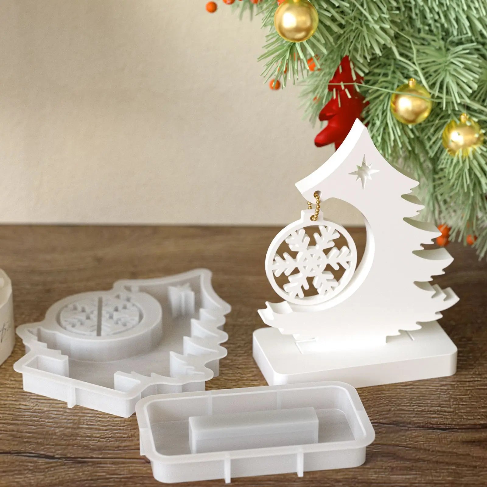 DIY Resin Mold Christmas Tree Snowflake Hanging Ornament Aromatherapy Gypsum Silicone Mold Oasis Select