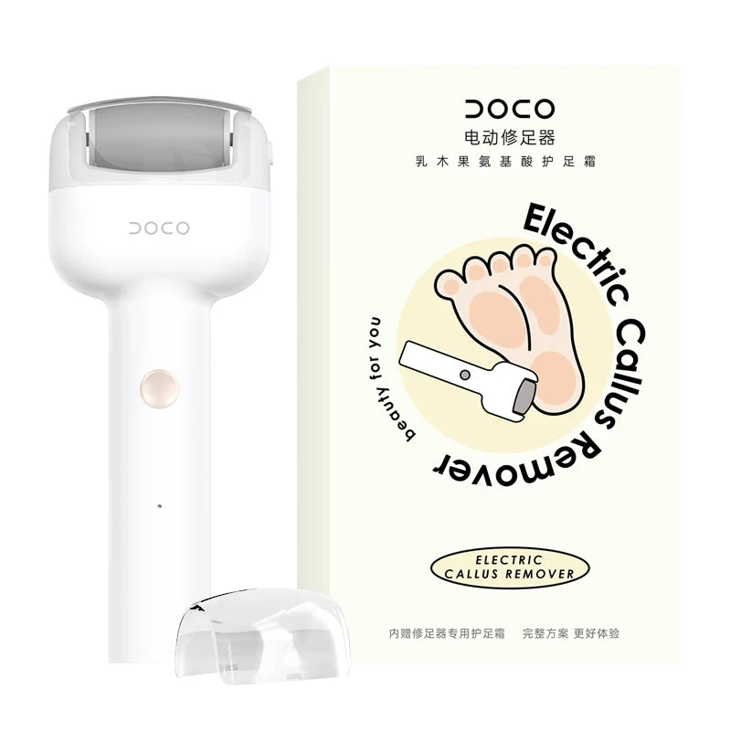DOCO Electric Pedicure Foot Polishing Artifact to Remove Dead Skin Rub Calluses Beauty foot Grinding Stone Knife Home Foot Care Oasis Select WHITE