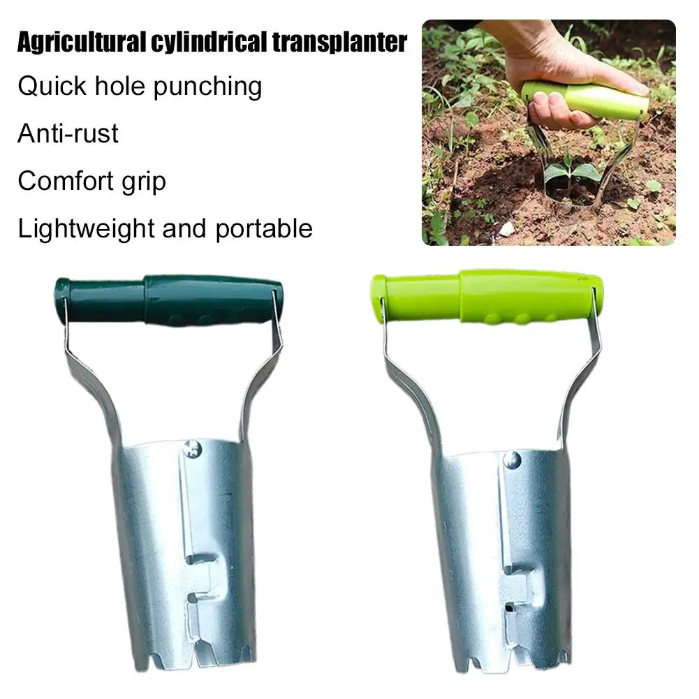 Handheld Seedling Transplanter Tube Hole Punch Digger Garden Tool