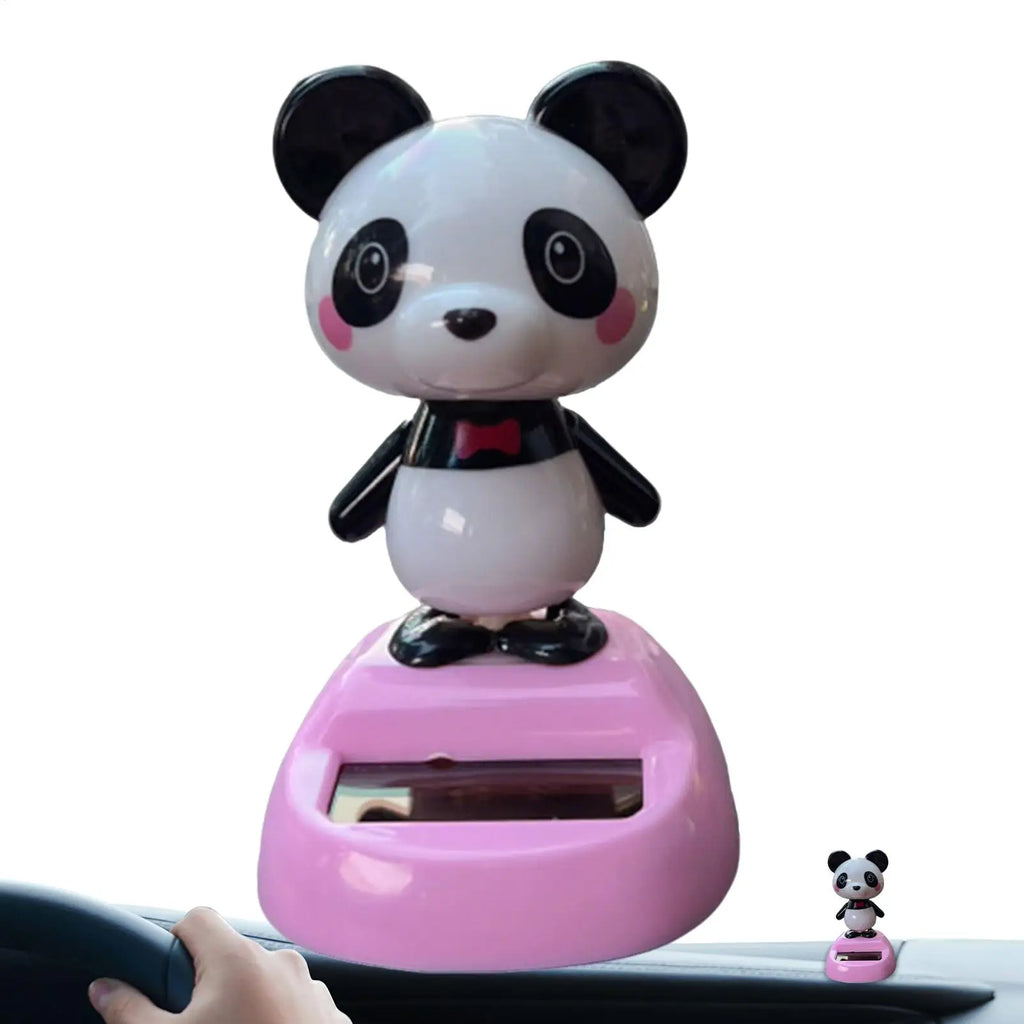 Solar Power Cute Panda Car Dashboard Decorations Automatic Head Swinging Doll Car Dashboard Ornament Gift Auto Interior Decor Oasis Select