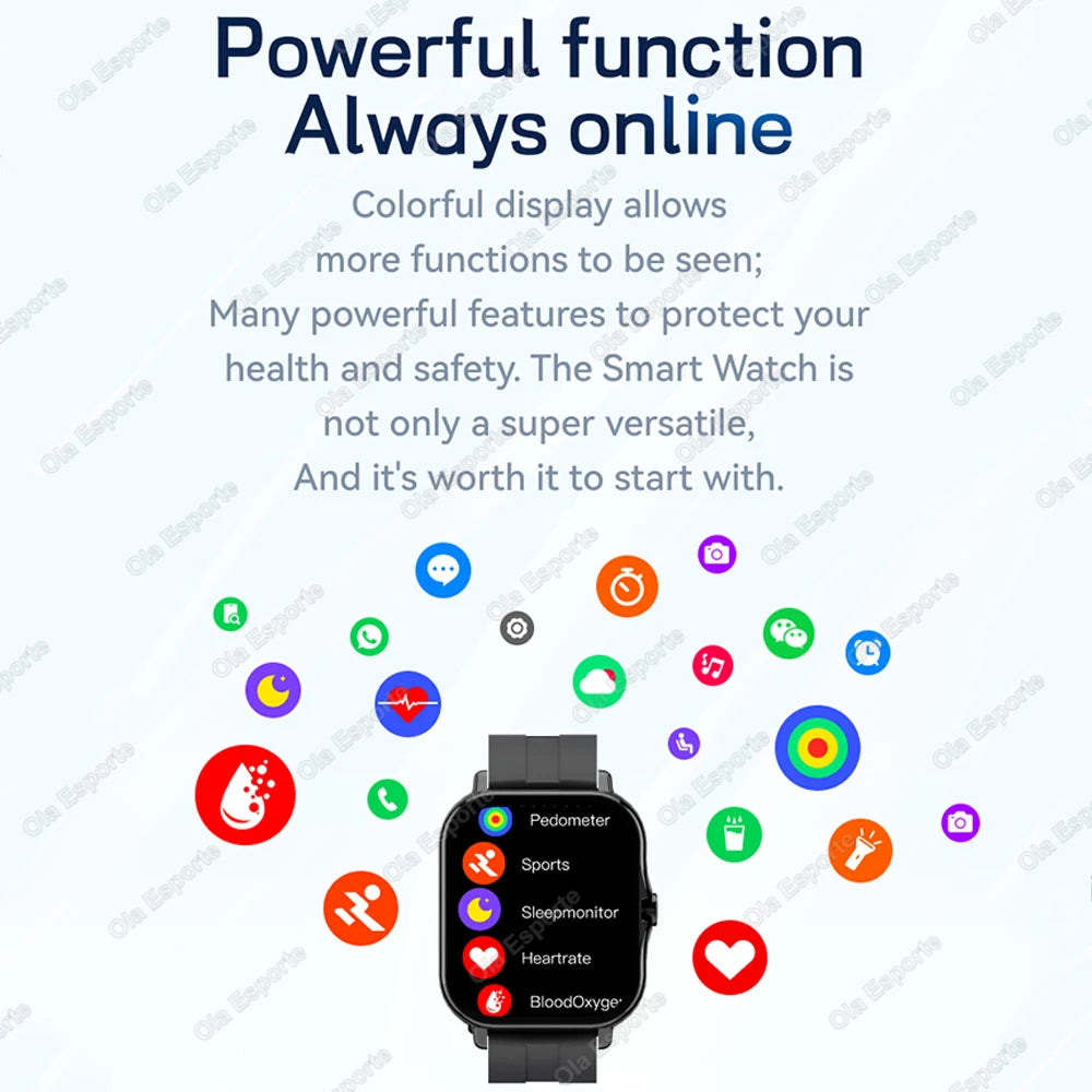 Ola Esporte 2.01" Smart Watch – Bluetooth Calls, SpO2 & Fitness