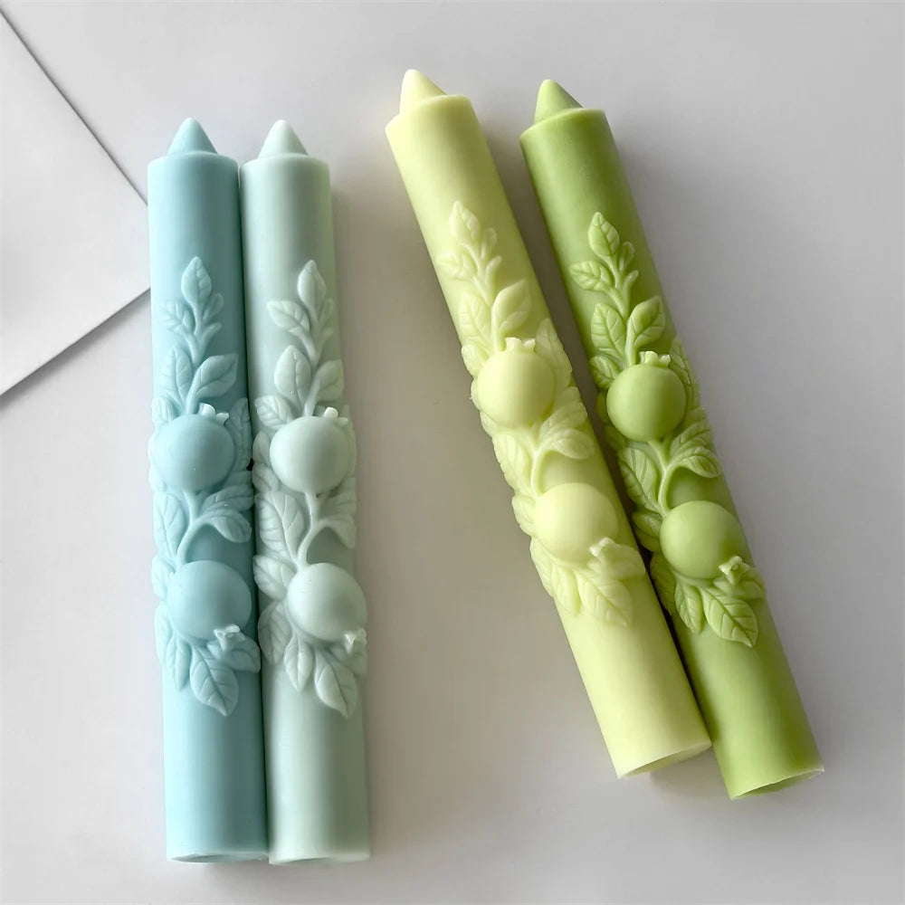 DIY Pomegranate Relief Long Rod Silicone Candle Mold Handmade Aroma Candle Molds Long Pole Soy Wax Candle Making Supplies Oasis Select