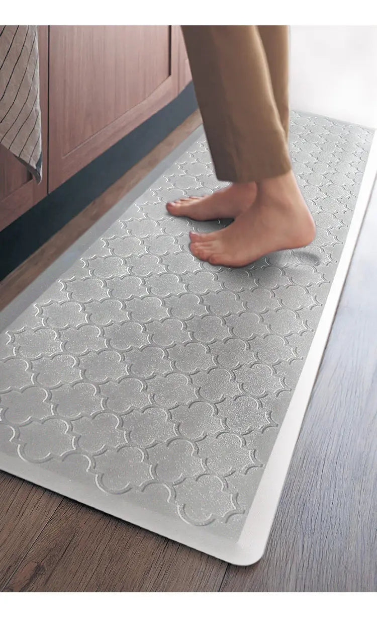 New Anti-Fatigue Standing Mat, Kitchen Mat with PVC Waterproofing, Non-Slip Kitchen Rug for Standing Desk, Kitchen, Office Oasis Select Grey 44x150cm