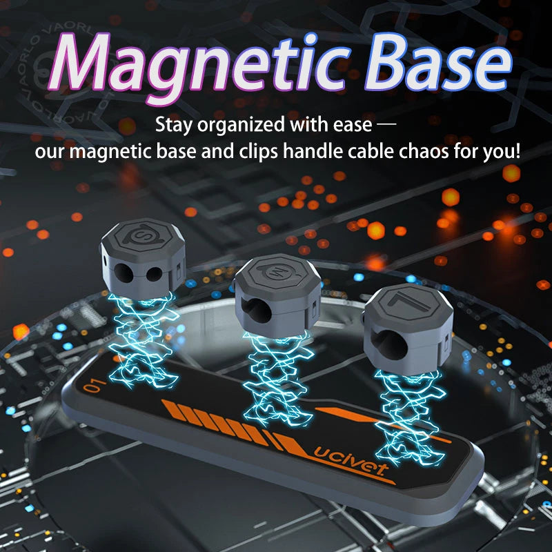 Car Magnetic Cable Organizer Center Console USB Charging Cable Storage Tidy Cable Winder Automotive Interior Accessories Desktop Oasis Select