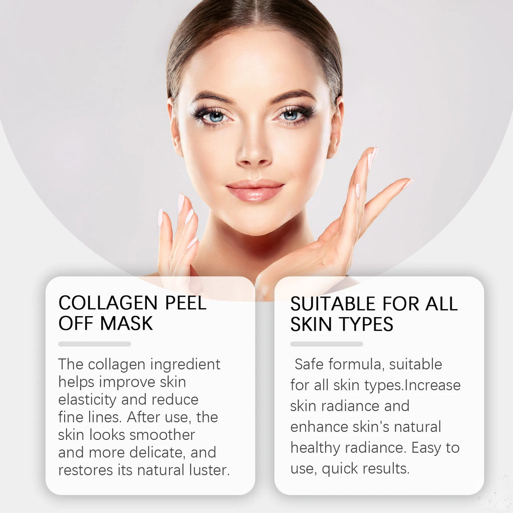 Hyaluronic Acid Facial Mask Moisturizer Skin Tightening Remover Blackheads Face Pore Cleaning Collagen Face Tear Peel off Masks Oasis Select
