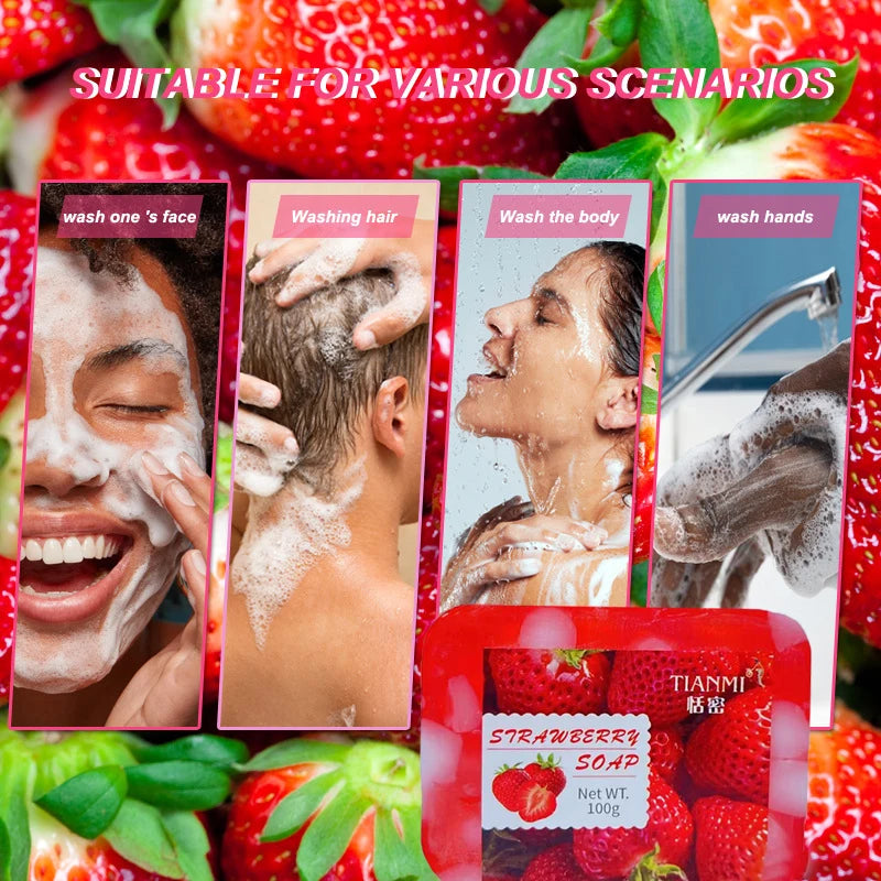 Strawberry Jelly Soap, rich in strawberries and Revlon, deeply cleanses, cleanses, bathes the whole body Oasis Select