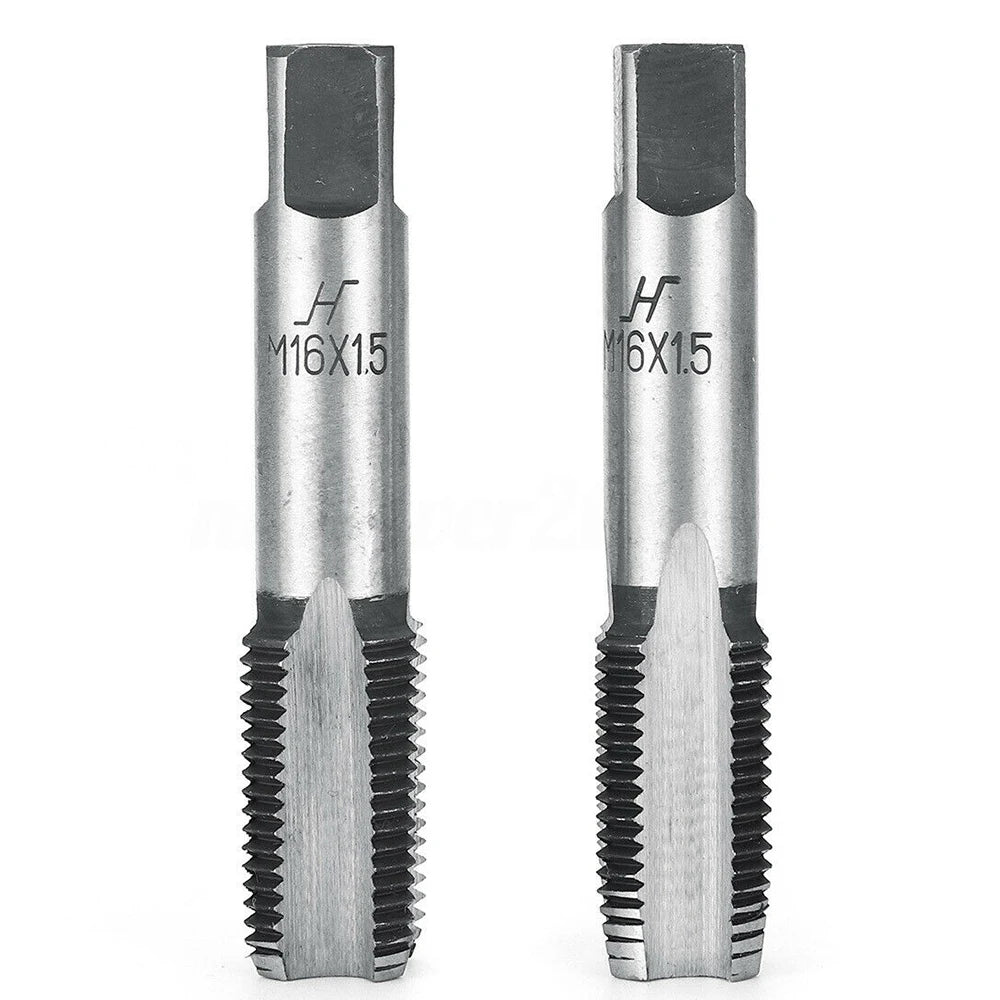 2Pcs Right Hand Thread Tap Straight Fluted Fine Threaded Metric Hand Tap M12 M14 M16 18 M20 1.5mm Hand Tools Oasis Select M16x1.5mm