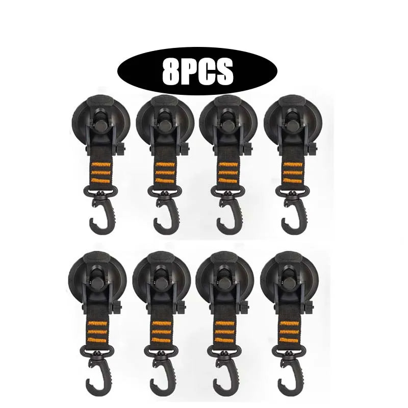 Outdoor Camping Car Tent Suction Cup Buckle Portable Suction Cup Hook Tent Hook Sun Protection Rain Cover Car Window Suction Cup Oasis Select 8pcs-orange