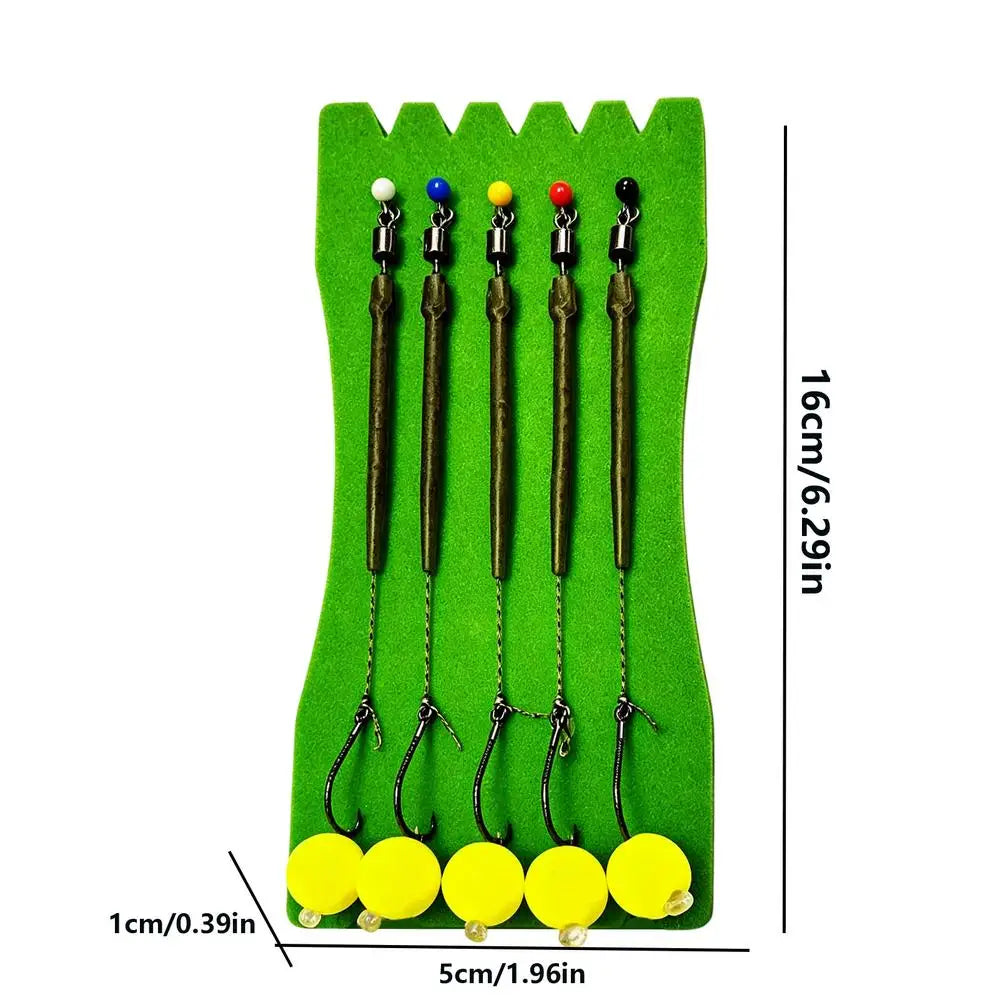 5Pcs Anti-Bottom Fishing Line Set European Carp Fishing Set European Style Anti-Bottom Fishing Grass Carp Sea Pole Return Bottom Oasis Select 8hook Random color