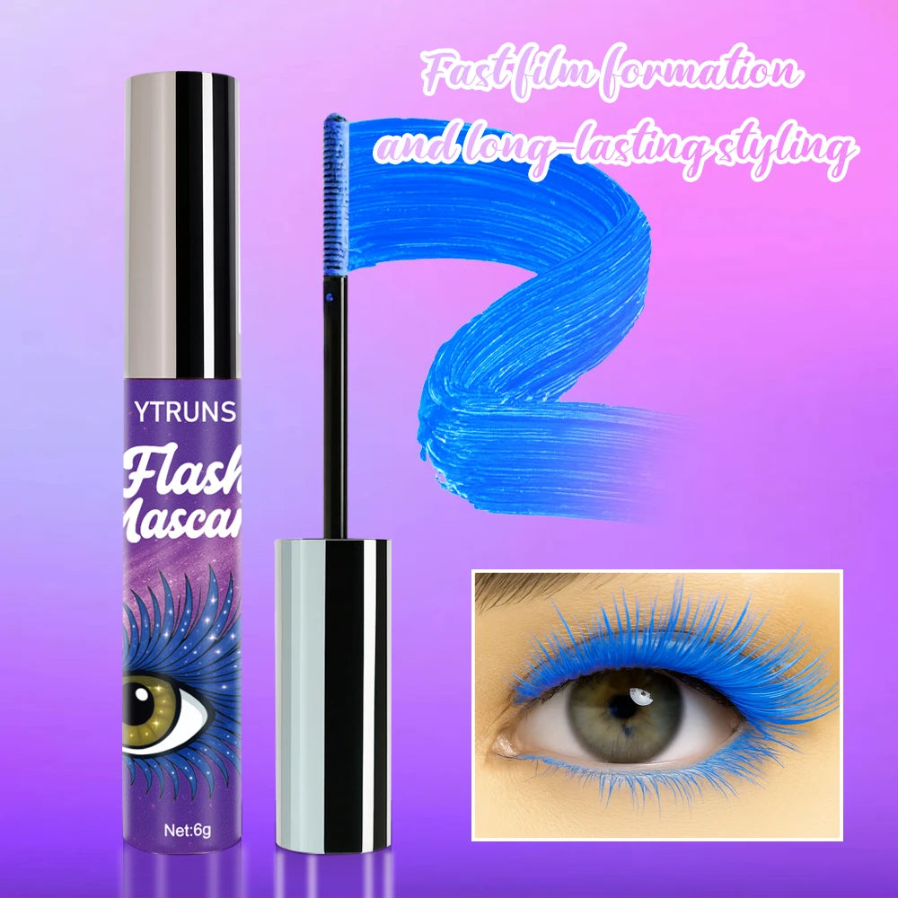 7 Color Shimmer Glitter Mascara – Waterproof Lengthening Formula