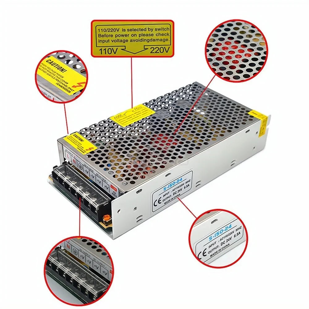 DC 12V Switching Power Supply Adapter for LED Strip Lights