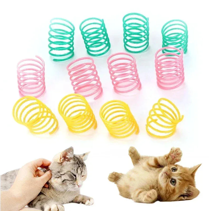 4-24pcs Kitten Coil Spiral Springs Cat Toys Interactive Gauge Cat Spring Toy Colorful Springs Cat Pet Toy Pet Products Oasis Select