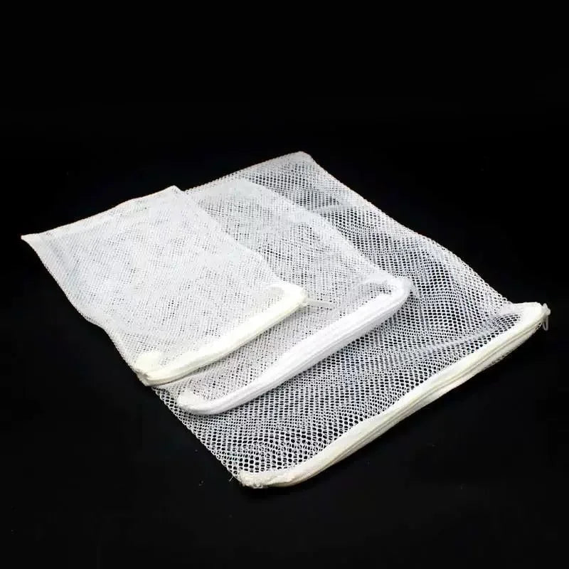 5Pcs Reusable Fine Filter Media Bags Aquarium Filter Net Bags with Zipper for Fresh Saltwater Tanks Aquarium Fish Tank Filter Oasis Select