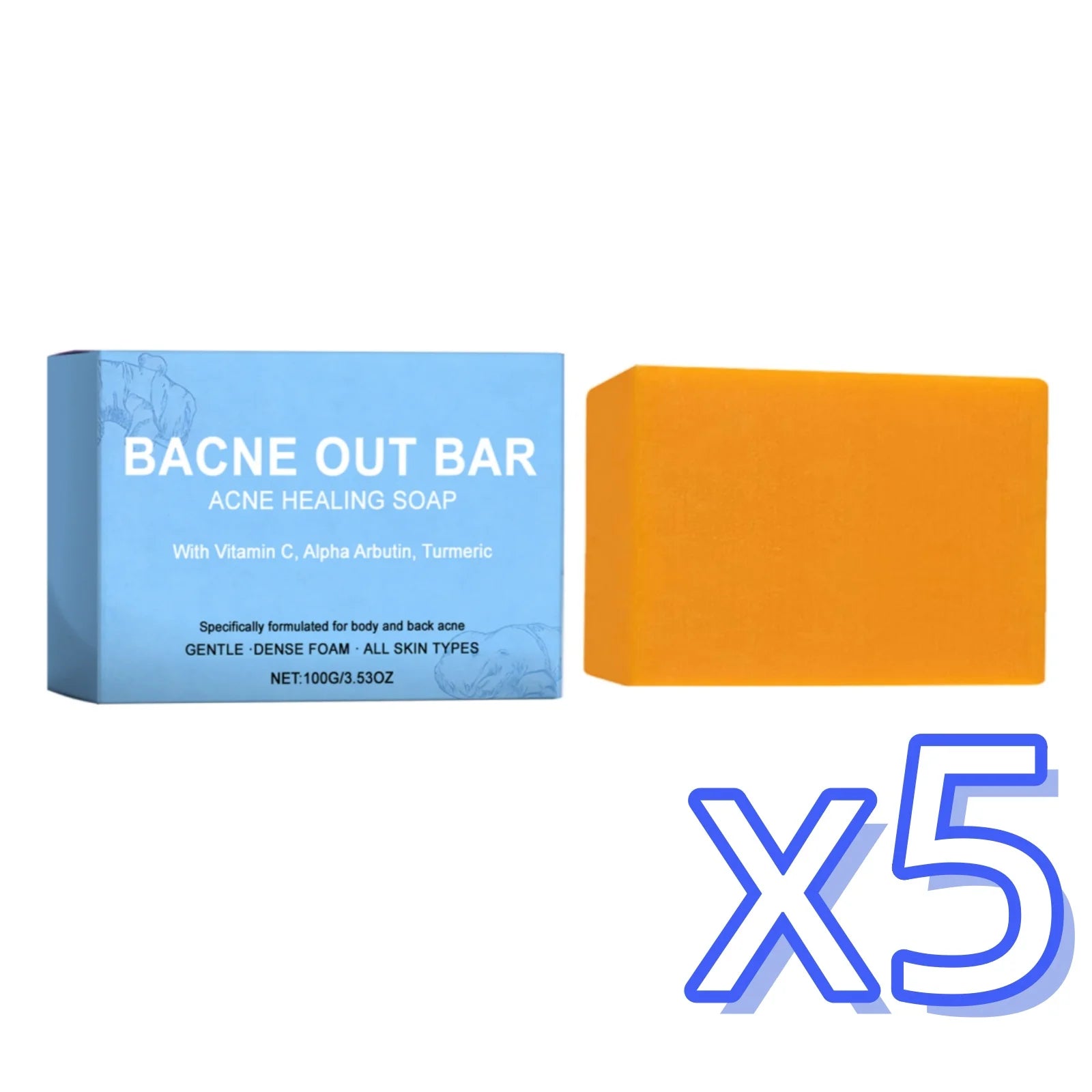 Turmeric Cleansing Soap – Body Acne, Exfoliant & Odor Control Body Cleansing Soap Oasis Select 100g Boxed x 5pcs