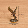 Retro Antique Brass Owl Miniature Figurines Courage Copper Owl Tea Pet Desktop Ornament Crafts Animal Figurines Home Decor Gifts Oasis Select owl