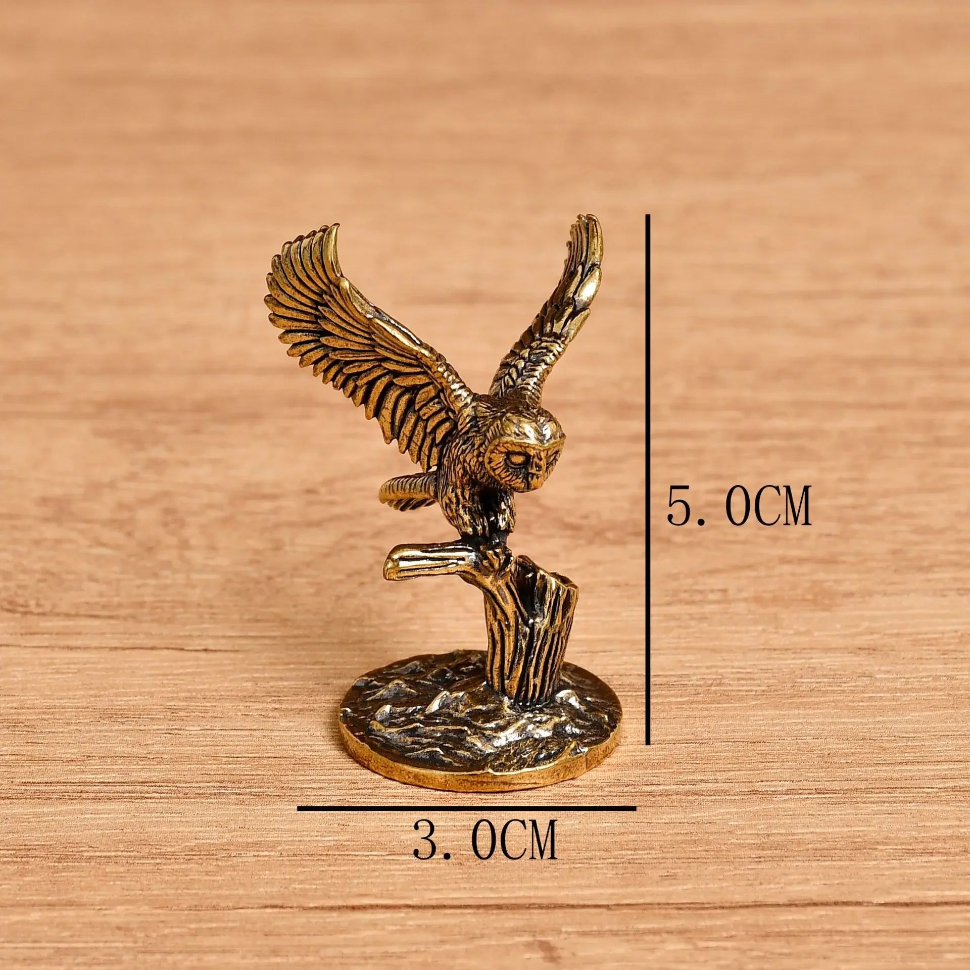 Retro Antique Brass Owl Miniature Figurines Courage Copper Owl Tea Pet Desktop Ornament Crafts Animal Figurines Home Decor Gifts Oasis Select owl