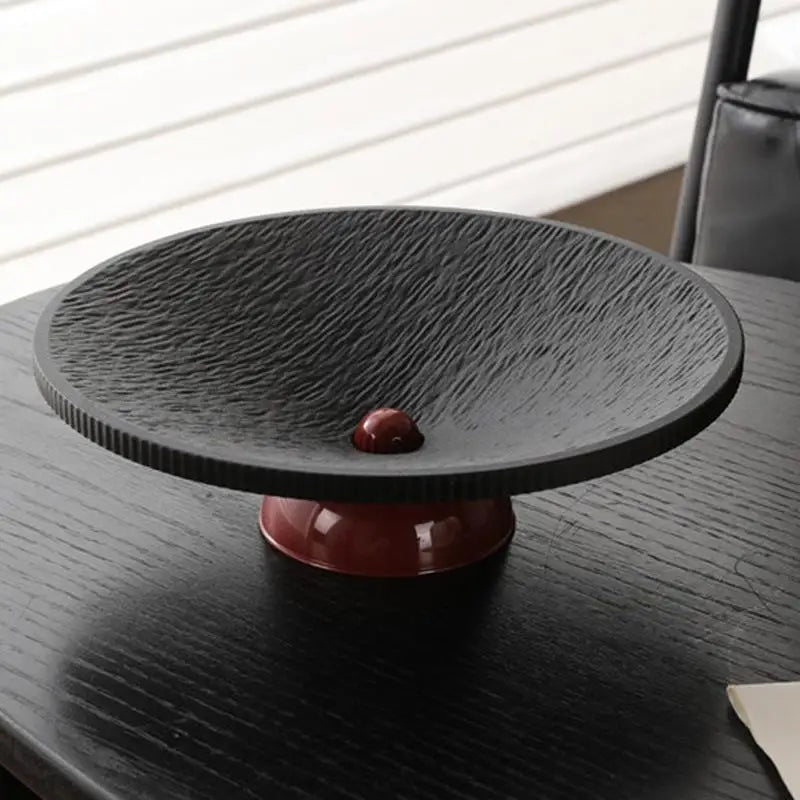 Elegant Textured Pedestal Fruit Tray Stable Sturdy Base Minimalist Design for Home Kitchen Snack Serving Display Oasis Select A2