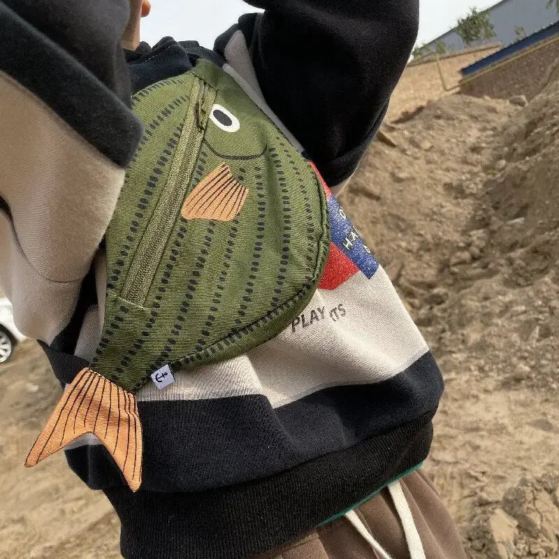 Adorable Tropical Fish Waist Pack for Kids Green Water-Resistant Coin Purse Crossbody Bag for Boys & Girls Oasis Select