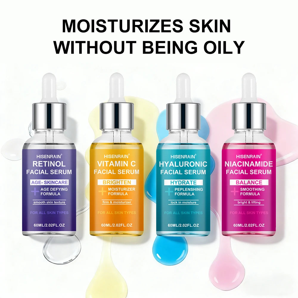 HISENRAIN Luxury Moisturizing Essence 4-Piece Set - Premium Skincare Gift for Holiday Seasons, Radiant & Hydrated Skin. Oasis Select